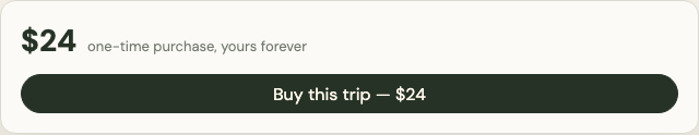 A premium trip purchase block with the price and a Buy this trip button.